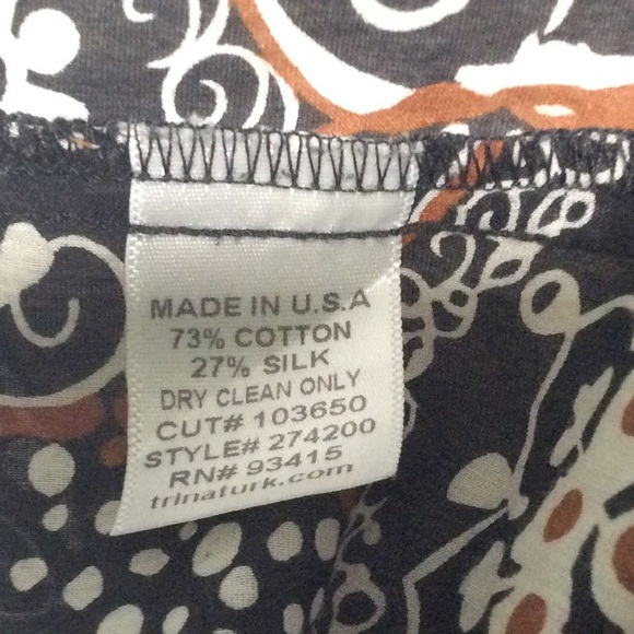 🐞 Trina Turk Boho Patterned Silk Blend Top - Picture 5 of 5